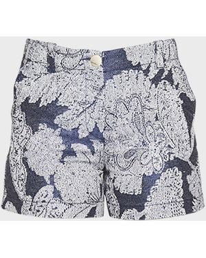 Giorgio Armani Paisley High-rise Shorts - Blue