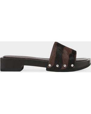 Vince Barbara 32Mm Studded Zebra-Print Calf Hair Sandals - Multicolor