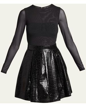 chinese dress ladies Alice + Olivia Coley Vegan Leather Dress main image 1