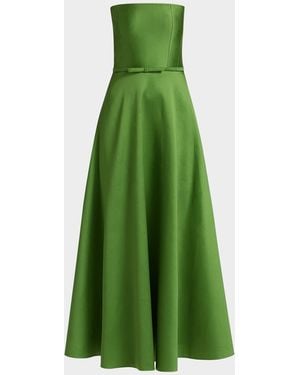 Sachin & Babi Darian Bow-Detailed Strapless Cocktail Maxi Dress - Green