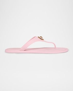 Versace Alia Medusa Rubber Thong Sandals - Pink