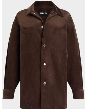 SER.O.YA April Corduroy Shirt Jacket - Brown