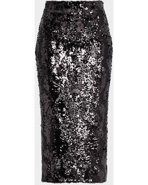 Veronica Beard Koa Sequined Midi Skirt - Black