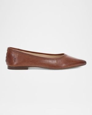 Frye Heather Leather Ballerina Flats - Brown