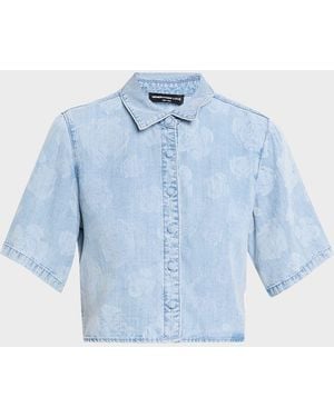 Generation Love Heidi Floral Denim Shirt - Blue