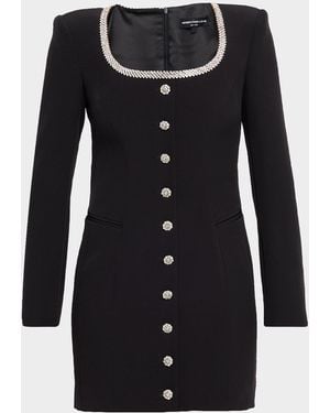 Generation Love Payton Crepe Crystal-Embellished Mini Dress - Black