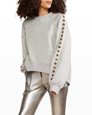Cynthia Rowley Saturday Studded Sweatshirt - Gray