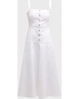 Cinq À Sept Veena Fit & Flare Midi Pinafore Dress - White