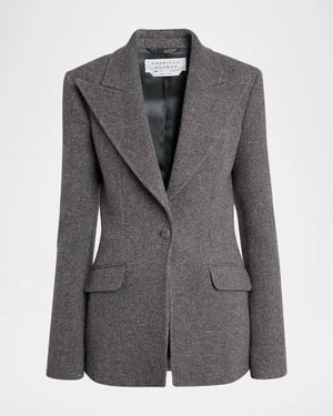 Gabriela Hearst Leiva Speckled Herringbone Single-Breasted Blazer - Gray