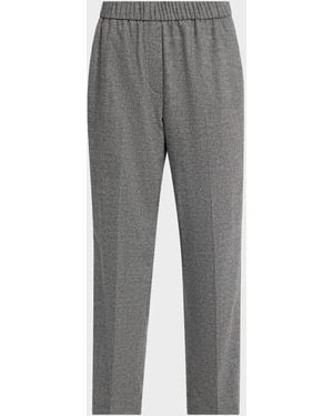Peserico Cropped Straight-Leg Pants - Gray