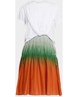 3.1 Phillip Lim Combo Tiered T-Shirt Dress - Green