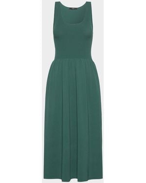 Weekend by Maxmara Sleeveless Fit-And-Flare Viscose Midi Dress - Green