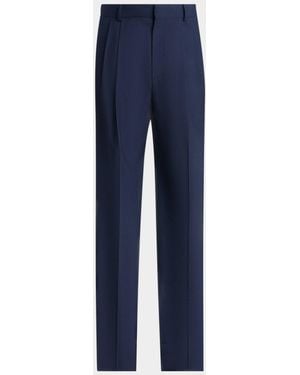 Balmain Apos;S Straight Leg Double-Pleated Pants - Blue