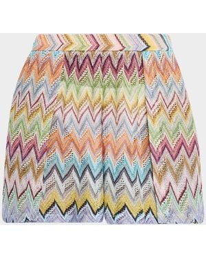 Missoni Zig-Zag Lame Shorts Coverup - Gray