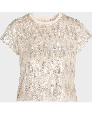 Generation Love Kai Mixed Sequin Top - Natural