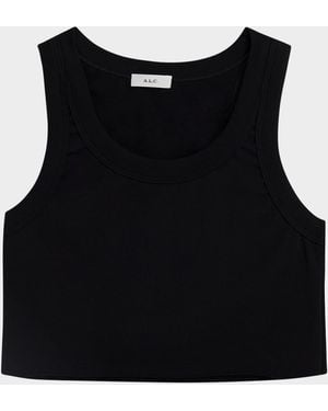 A.L.C. Halsey Cropped Tank Top - Black