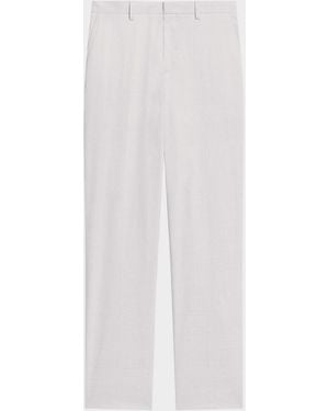 Theory Apos;S Organic Linen Straight Leg Flat-Front Pants - White