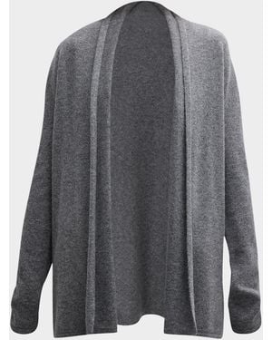 Neiman Marcus Cashmere Basic Open Cardigan - Gray