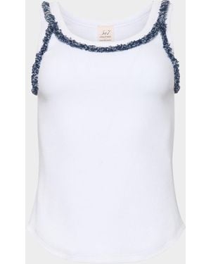 Cinq À Sept Fringe-Trim Tank Top - Blue