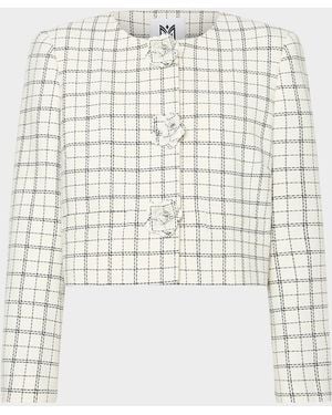 MILLY Mika Plaid Jacket - White