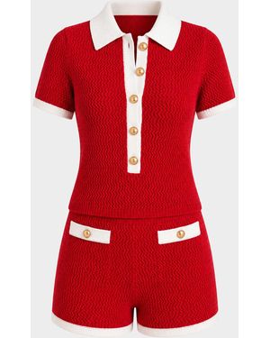 SER.O.YA Chicky Crochet Romper - Red