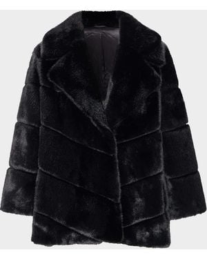 Lyla Grant Fur-Free Leopard Faux Mink Coat - Blue