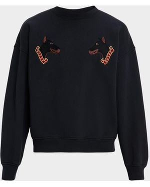 Rhude London Hound Crewneck Sweater - Blue