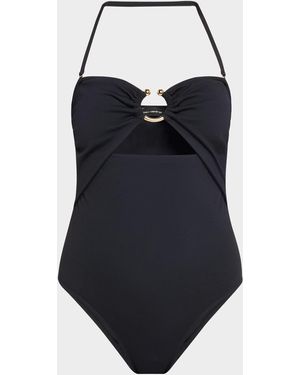 Lenny Niemeyer Ring Detail Bandeau One-Piece Swimsuit - Blue