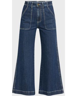 Ramy Brook Theodora Cropped Wide-Leg Jeans - Blue