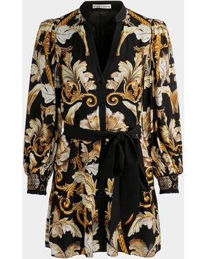 Alice + Olivia Antonette Tiered Mini Shirtdress - Multicolor