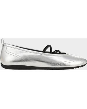 Vince Coralie Leather Ballet Flats - White