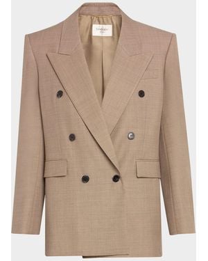 Saint Laurent Double-Breasted Blazer - Natural