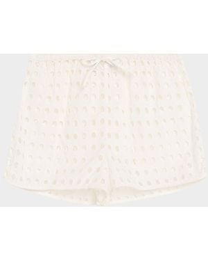 Solid & Striped The Remi Embroidered Shorts - Natural