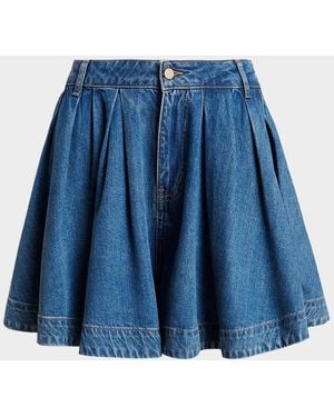 Essentiel Antwerp Flared Denim Mini Skirt - Blue
