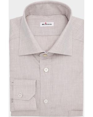 Kiton Apos;S Cotton Classic-Fit Dress Shirt - Gray