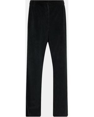 The Row Adler Corduroy Pleated Relaxed-Leg Pants - Black