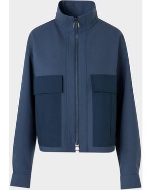 Akris Kamil Double-Faced Cotton Jacket - Blue