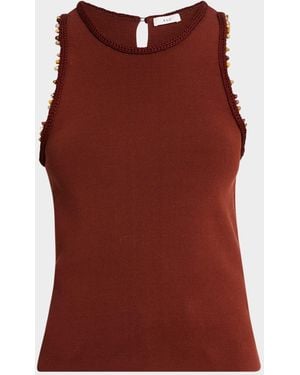 A.L.C. Nelly Bead-Trim Tank Top - Red
