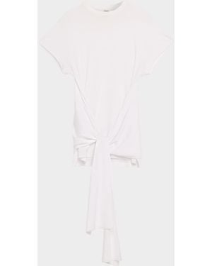 TOTEME Tie-Waist Jersey Short-Sleeve T-Shirt - White