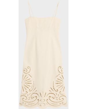Ulla Johnson Jane Eyelet Denim Midi Dress - Natural