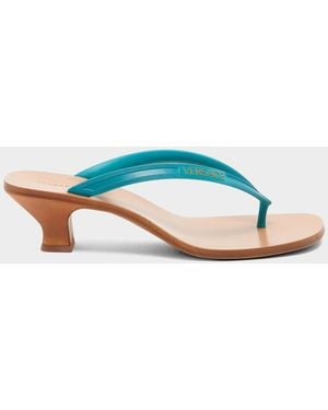 Versace 40Mm Logo Jelly Thong Sandals - Blue