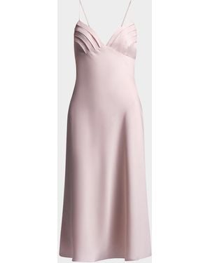 BCBGMAXAZRIA Mona Sleeveless Charmeuse Midi Slip Dress - Pink
