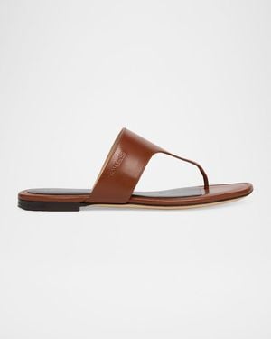 Tom Ford Soft Leather Thong Sandals - Brown