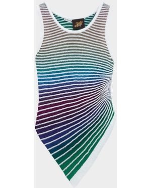 Loewe X Paula & Apos;S Ibiza Asymmetric Striped Tank Top - Blue