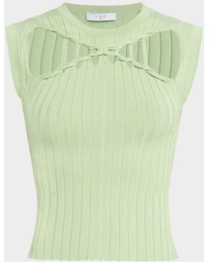 IRO Kayan Cut-Out Sleeveless Knit Top - Green