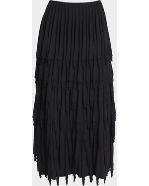 Alaïa Silk-Blend Knit Layered Skirt - Black