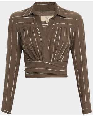 JBQ Alessa Long-Sleeve Wrap Top - Green