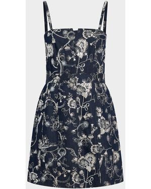 Cinq À Sept Garden Embroidered Mini Dress - Blue