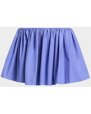 Brandon Maxwell The Hadley Shirred Mini Skirt - Blue