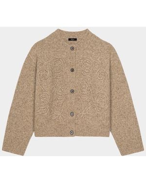 Rails Coralee Rosette Alpaca-Blend Cardigan - Natural